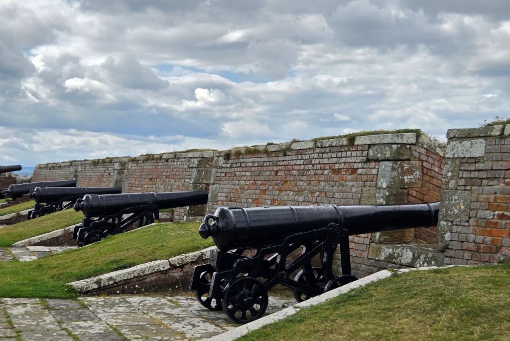1024 Canons Fort George Inverness Palace Hotel Spa Urquhart castle with autumn hills behind