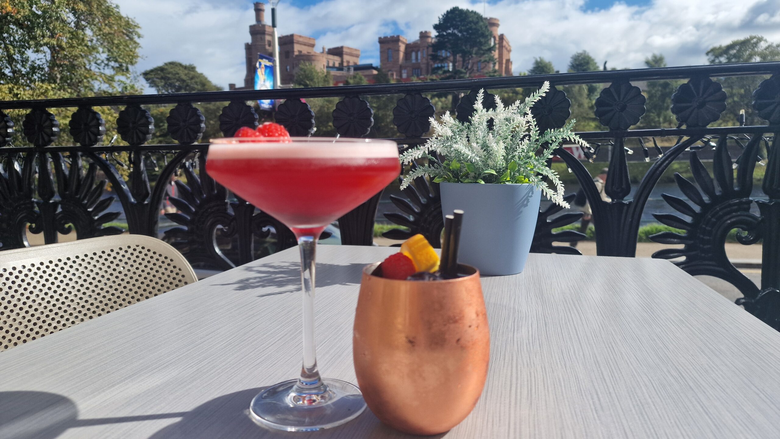 Inverness Palace Hotel Spa Terrace Cocktail Castle Scaled Cocktail masterclasses are a fun way to start your weekend.