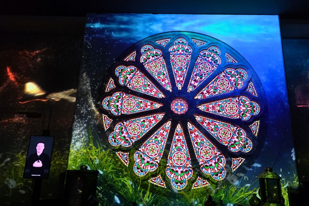 Rose window in the rose room at inverness castle