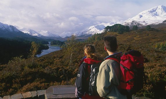 Walkers in glen affric