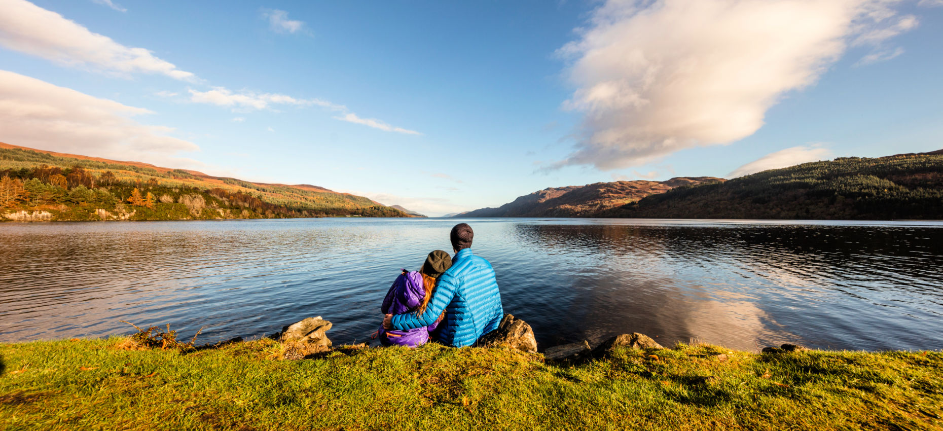 Viln Couple Loch Ness View Couple looking out over loch ness from a highland viewpoint