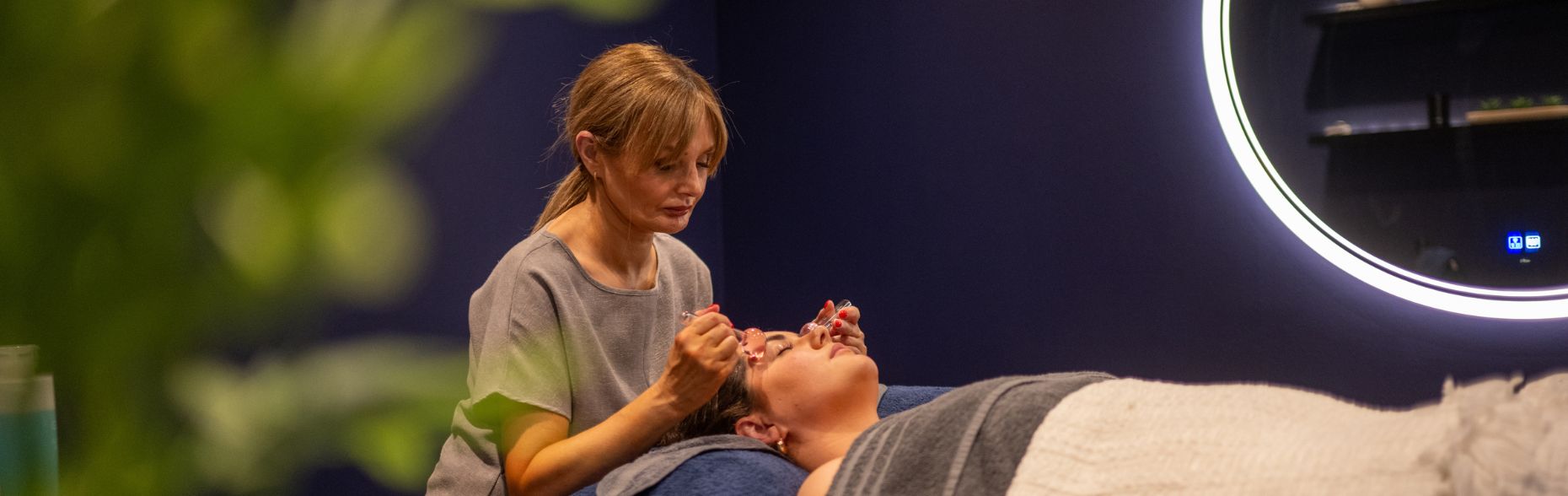 Landscape image of a treatment room at the Palace Spa